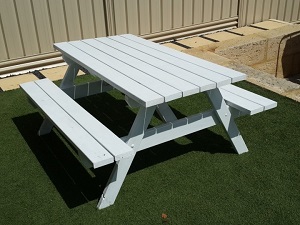 White picnic deals bench