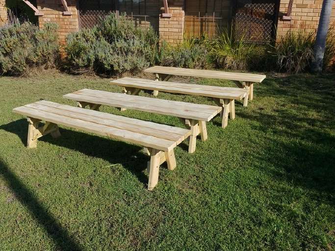 Outdoor classic strong wooden benches