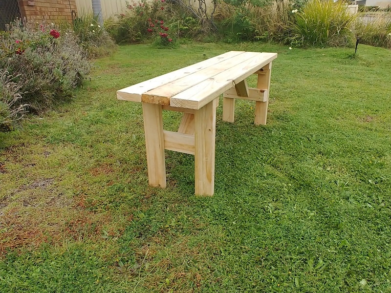 Wooden seating bench for an Acacia nursing home in Brisbane